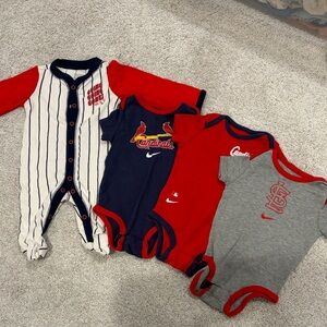Nike & Carter’s St. Louis Cardinals Baby Bodysuit Set - Red, Navy, Gray, White